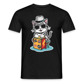 Cajon-Schlagzeuger - Männer T-Shirt - Schwarz - Vorne - AI Model Male 178 light (178cm)