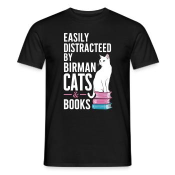 Katze Birma Geschenk - Männer T-Shirt - Schwarz - Vorne - AI Model Male 178 light (178cm)