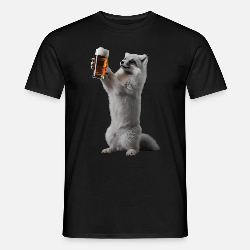 Polarfuchs Bier - Männer T-Shirt - Schwarz