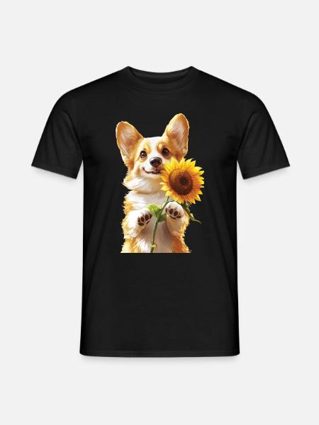 Corgi - Männer T-Shirt - Schwarz