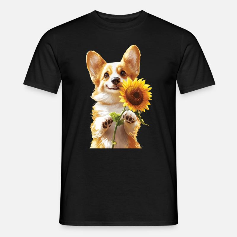 Corgi - Männer T-Shirt - Schwarz