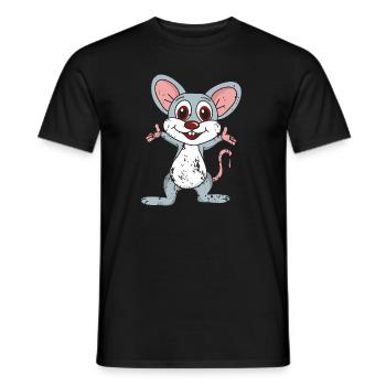 Retro Vintage Grunge Style Maus - Männer T-Shirt - Schwarz - Vorne - AI Model Male 178 light (178cm)