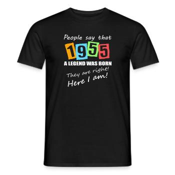 Legende geboren 1955. Lustiger Geburtstagsspruch - Männer T-Shirt - Schwarz - Vorne - AI Model Male 178 light (178cm)