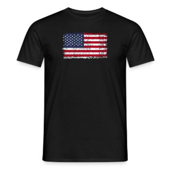 Amerikanische Flagge USA Amerika Amerikaflagge - Männer T-Shirt - Schwarz - Vorne - AI Model Male 178 light (178cm)