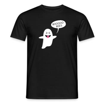 Fantôme Drôle qui dit "Boobies" - T-shirt homme - noir - Devant - AI Model Male 178 light (178cm)