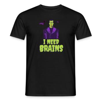 Halloween I Need Brains Kostüm Outfit Shirt - Männer T-Shirt - Schwarz - Vorne - AI Model Male 178 light (178cm)
