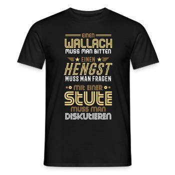 Wallach Hengst und Stute 2C - Männer T-Shirt - Schwarz - Vorne - AI Model Male 178 light (178cm)