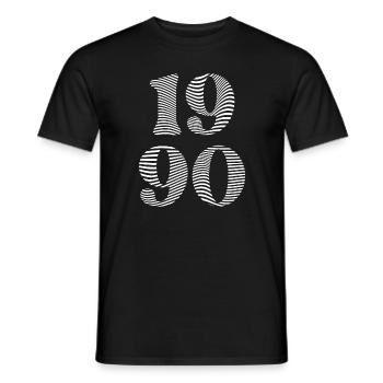 1990 - Minimalist design for the birthday - Men's T-Shirt - black - Front - AI Model Male 178 light (178cm)