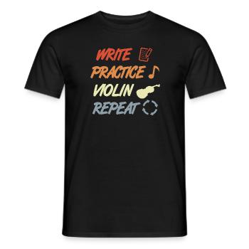 Write Practice Violin Repeat - Men's T-Shirt - black - Front - AI Model Male 178 light (178cm)