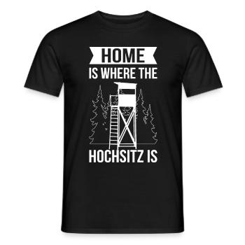 Jagd Jäger Jagen Hirsch Home is Hochsitz - Männer T-Shirt - Schwarz - Vorne - AI Model Male 178 light (178cm)