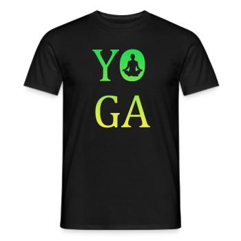 Yoga - Männer T-Shirt - Schwarz - Vorne - AI Model Male 178 light (178cm)