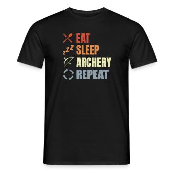 Eat Sleep Archery Repeat - Männer T-Shirt - Schwarz - Vorne - AI Model Male 178 light (178cm)
