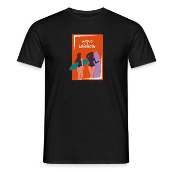 Chemise de surfeur - T-shirt homme - noir - Devant - AI Model Male 178 light (178cm)