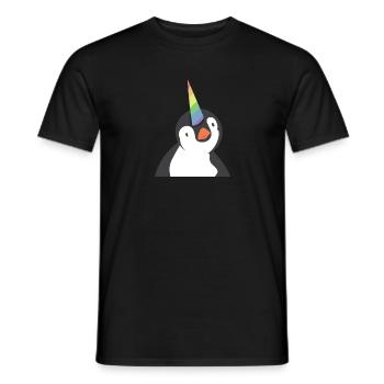 Pingouin Licorne - T-shirt homme - noir - Devant - AI Model Male 178 light (178cm)