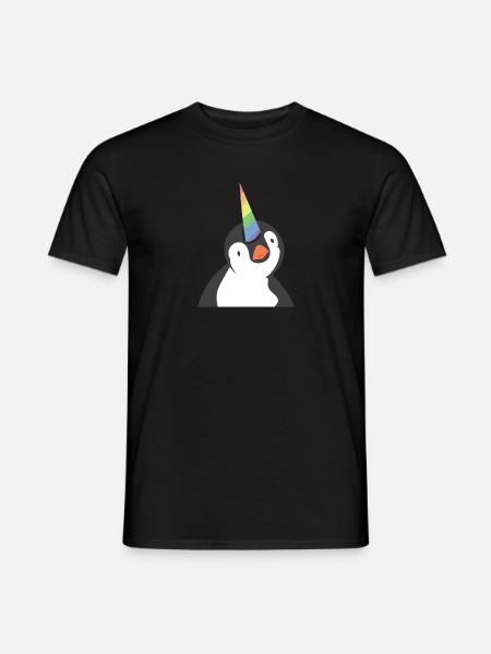Pinguin Einhorn - Männer T-Shirt - Schwarz