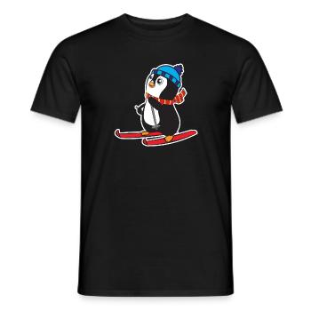 Pinguin Ski - T-shirt homme - noir - Devant - AI Model Male 178 light (178cm)