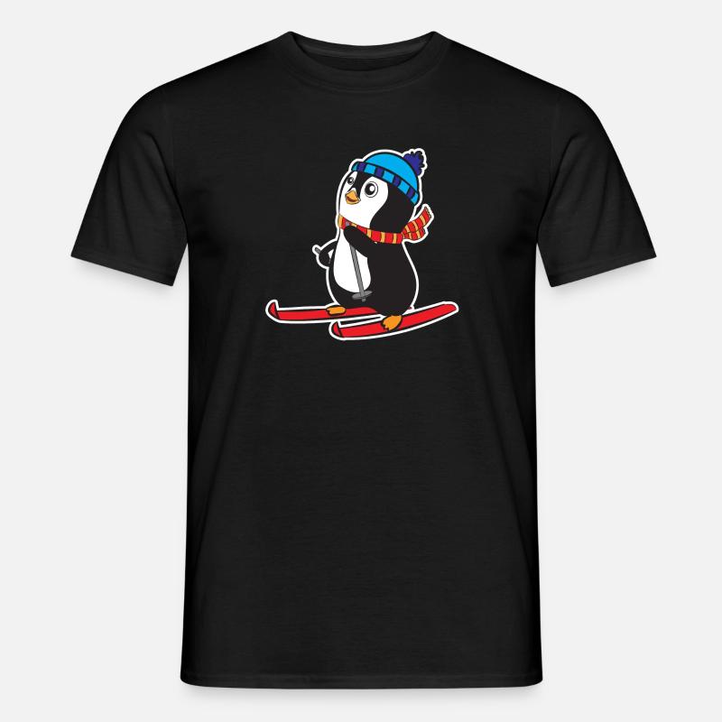 Pinguin Ski - Männer T-Shirt - Schwarz