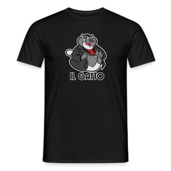 Il Gato patron de la mafia italienne - T-shirt homme - noir - Devant - AI Model Male 178 light (178cm)