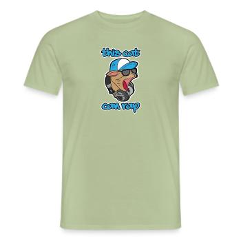 This cat can rap, Mc Cat - Men's T-Shirt - sage - Front - AI Model Male 178 light (178cm)