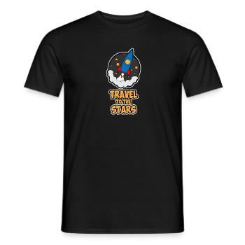 Voyage dans les étoiles - T-shirt homme - noir - Devant - AI Model Male 178 light (178cm)