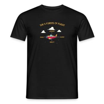 Aviator Pilot Flying Four Forces of Flying - Men's T-Shirt - black - Front - AI Model Male 178 light (178cm)