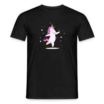 A unicorn dancing in the stars - Men's T-Shirt - black - Front - AI Model Male 178 light (178cm)