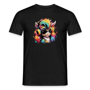 Poulain mignon avec casque cadeau sport équestre - T-shirt homme - noir - Devant - AI Model Male 178 light (178cm)