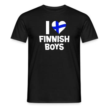 J’ADORE LES GARÇONS FINLANDAIS - T-shirt homme - noir - Devant - AI Model Male 178 light (178cm)