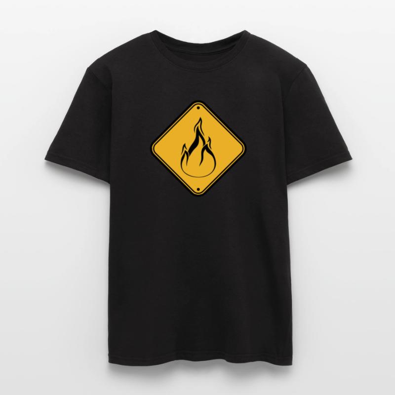 note shield warning caution caution hazard feu Men’s T-shirt