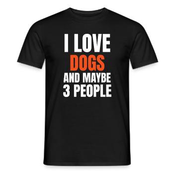 Ich liebe Hunde und vielleicht 3 Leute lustig - Männer T-Shirt - Schwarz - Vorne - AI Model Male 178 light (178cm)