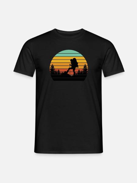 Sunset Wandern Design - Männer T-Shirt - Schwarz