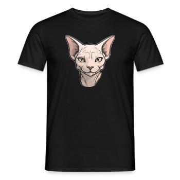 Sphynx Katze haustier Katzen Haarlos Tier Süß - Männer T-Shirt - Schwarz - Vorne - AI Model Male 178 light (178cm)