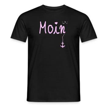 Moin Welcome Moin with Seagull - Men's T-Shirt - black - Front - AI Model Male 178 light (178cm)