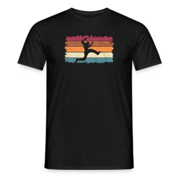 Vintage Parkour Runner Freerunning Parkour Runner - Men's T-Shirt - black - Front - AI Model Male 178 light (178cm)