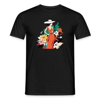 Sommer Blumen - Männer T-Shirt - Schwarz - Vorne - AI Model Male 178 light (178cm)