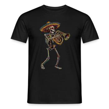 Tuba Mexican Skeleton - Men's T-Shirt - black - Front - AI Model Male 178 light (178cm)