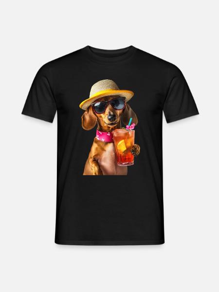 Dackel - Männer T-Shirt - Schwarz