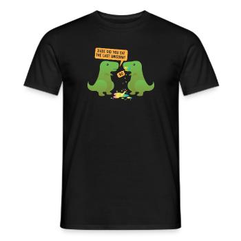 Funny Dino "Did you eat the last Unicorn?" - T-shirt homme - noir - Devant - AI Model Male 178 light (178cm)