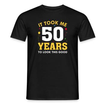 Ich habe 50 Jahre gebraucht, um so gut auszusehen - Männer T-Shirt - Schwarz - Vorne - AI Model Male 178 light (178cm)
