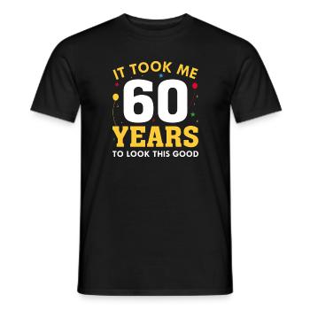 Il m’a fallu 60 ans pour être aussi beau - T-shirt homme - noir - Devant - AI Model Male 178 light (178cm)
