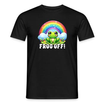 Frog Off Lustiger Ironischer Spruch - Männer T-Shirt - Schwarz - Vorne - AI Model Male 178 light (178cm)