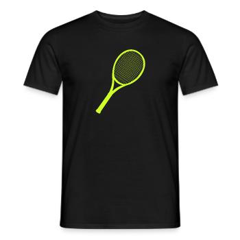 Tennis racket - Men's T-Shirt - black - Front - AI Model Male 178 light (178cm)