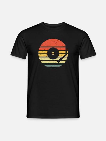 Vinyl Schallplatte Vintage Retro - Männer T-Shirt - Schwarz