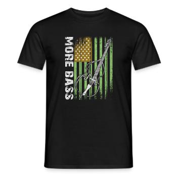 Plus de contrebasse basse avec drapeau américain - T-shirt homme - noir - Devant - AI Model Male 178 light (178cm)