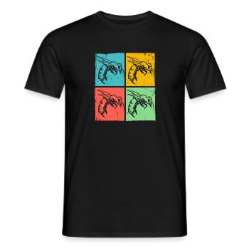 Wespe Hornisse Pop Art Insekt - Männer T-Shirt - Schwarz - Vorne - AI Model Male 178 light (178cm)