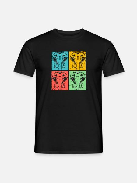 Elephant Pop Art Animal - Men's T-Shirt - black
