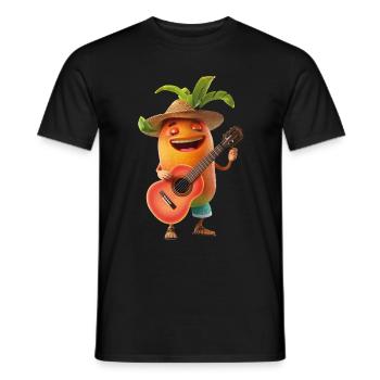 Papaya Gitarre - Männer T-Shirt - Schwarz - Vorne - AI Model Male 178 light (178cm)