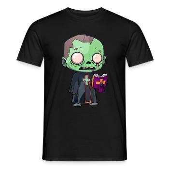 Priester Halloween - Heren T-shirt - zwart - Voor - AI Model Male 178 light (178cm)