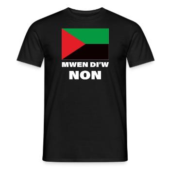 Drapeau Martinique Mwen Di'w Non - T-shirt homme - noir - Devant - AI Model Male 178 light (178cm)