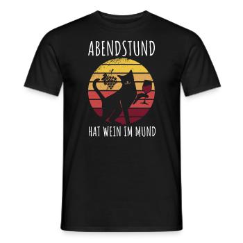 Abendstund hat Wein im Mund - Lustiges Wein Shirt - Männer T-Shirt - Schwarz - Vorne - AI Model Male 178 light (178cm)